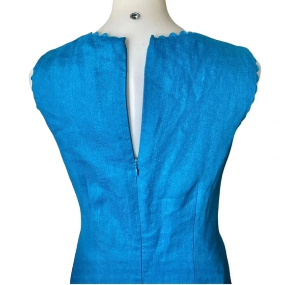 HOBBS LONDON 100% Flax Imperial Blue Sleeveless Pencil Dress Size 10 (US 6) - Picture 7 of 11